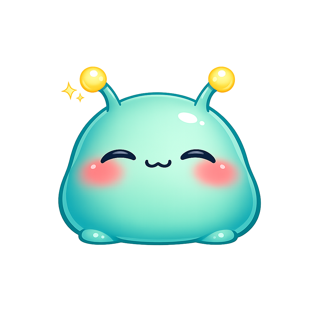 Happy alien returning a tab